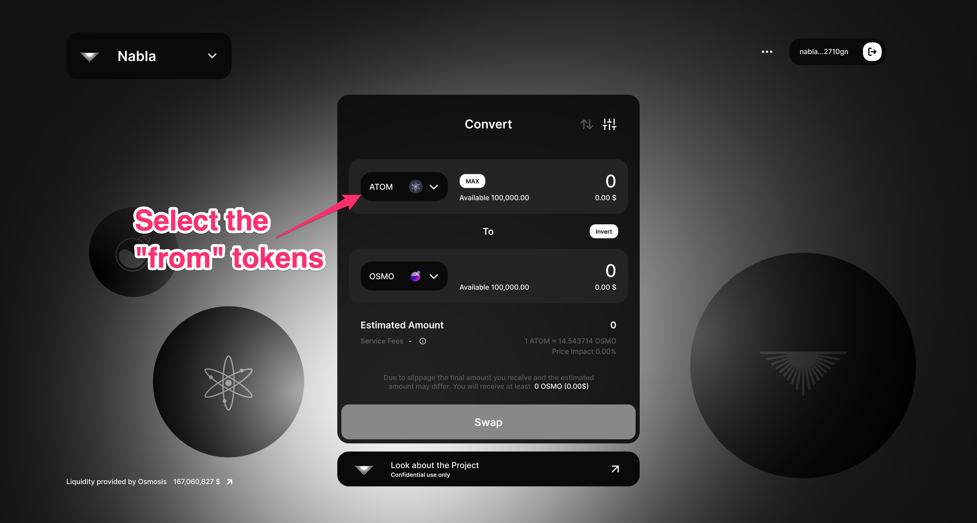 select the from token Select the from token image